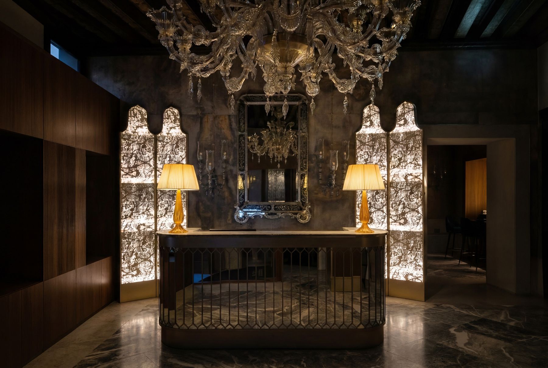 Hotel Gabrielli, Venezia — pannelli Lucens accesi